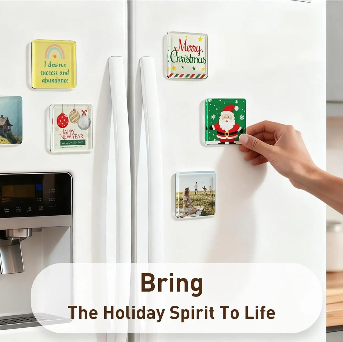2x2 Clear Acrylic Magnetic Photo Frames DIY Fridge Magnets with Adhesive Backing