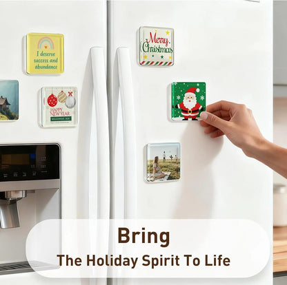 2x2 Clear Acrylic Magnetic Photo Frames DIY Fridge Magnets with Adhesive Backing